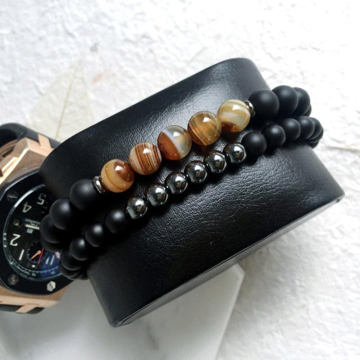 Hematite Agate Balancing Bracelet